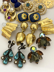 Vintage Jewelry Lot Signed Earrings Panetta Trifari Blanca Anne Klein GAS Bijoux