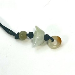 Multi Color Carved Jade Fetish Necklaces Lot Of 2 Pcs Adjustable Length Cord