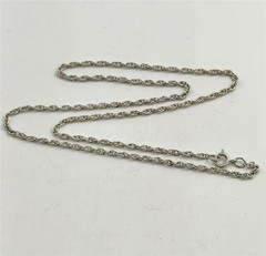 Vintage Sterling Silver 2MM Rope Chain Necklace 16″