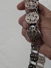 Antique German Silver Plated Trachten Chain Belt Wilkens 100 Crocodile Mark 44″
