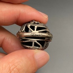 Vintage Art Deco Faceted Black Sterling Silver Marcasite Ring Size 8.25