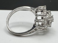 Clear CZ Stone 17.75mm Cluster Sz 9.25 Ring 5.7g