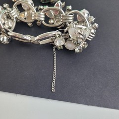 Vintage Juliana Rhinestone Bracelet & Earrings Set Givre Glass Smoky Rhinestones