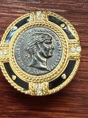 Vintage Coin Clip-On Earrings Gold Black Silver Round Metal Fashion