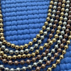 Vintage 1930s Art Deco multi-strand ball chain necklace and bracelet set.