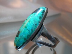 OOAK WOW Vintage 70’s Solomon’s Stone Eliat Israel Adj Size Modern Art Ring 23J5