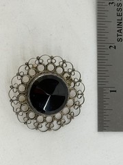Vintage Mexico Sterling Silver 925 Jalisco JFCM Filigree Brooch Pin