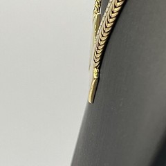 VTG Monte Square Geometric Gold Tone Chain Necklace With Clasp Extender