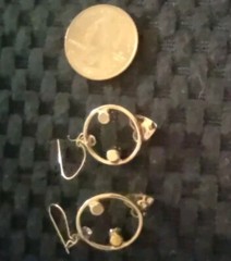 Vintage Round Wired Closer Heart Shape Simulated Blue Turquoise Earrings