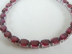 New Sterling Silver 925 Natural Rhodolite Pink Garnet Tennis Bracelet 7.5″
