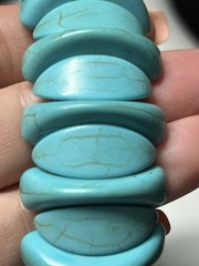 Vintage Chunky Turquoise Howlite Stretch Bracelet 1.1” Wide – Fits All Sizes