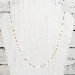 Vintage 14K Yellow Gold Thin .6mm Box Chain Link Necklace 21.5″ Staple Classic