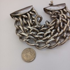 Industrial Machinery Chunky Chain Bracelet Brutalist Heavy Massive Statement VTG