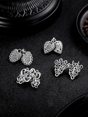 4 Pcs Vintage Sweater Swirl Clip Cape Cloak Retro Cardigan Collar Brooch Clips