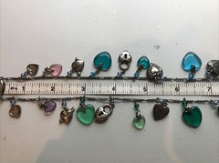 Vintage Glass Works Studio Glass & Silver Charms in Multi Colors Necklace 23