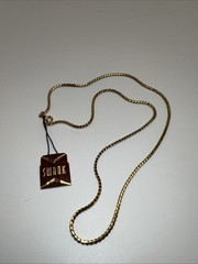 VTG NOS Swank 12K Gold Filled 2mm Diamond Cut Curb Chain 18” 6.78g Signed