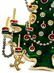 Vintage Signed MMA Metropolitan Museum Of Art Enamel Christmas Tree Brooch Pin