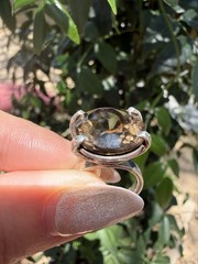 7 Carat Smoky Topaz Ring 800 Silver Vintage Size 6.75 High Profile Estate Piece
