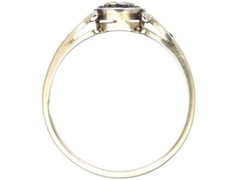 Art Deco 2CT Lab-Created Diamond Halo Sapphire Wedding 14K WhiteGold Finish Ring