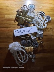 A3 35 PCS Vintage Modern mixed Costume Jewelry Bracelets Pendants brooch Etc