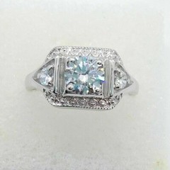 Vintage Style 1.35 CT White Round Cut CZ Art Deco Wedding Ring In 925 Silver