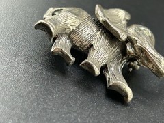 Hobe Tusked Silver Tone Elephant Brooch