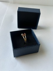 Vintage Red Cubic Zirconia Ring Gold Plated Womens Size 7