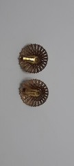 Beautiful Clip-on Earrings Vintage Style with Pattern Round Multicolored Enamel