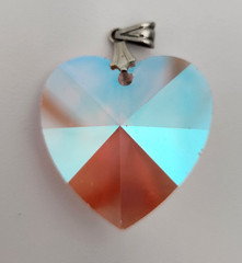 Vintage Italian Pink Crystal Pendant Silver 926
