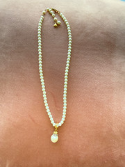 Vintage Liz Claiborne Faux Pearl Necklace with Large Pearl Pendant stamped
