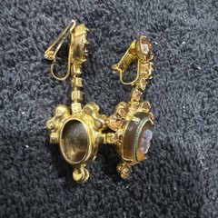 Verified Juliana Earrings – D&E Intaglio Cameo Dangle Earrings, Amber Topaz
