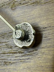 Vintage Gold Tone (Plated?) Stickpin Rose Knot with Colorless Stone – Hat Pin