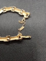Monet Goldtone Bracelet with Security Safety Chain Good Quality