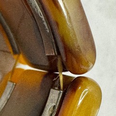 Vintage Lucite Cuff Bracelet Faux Tortoise Metal Panel Wide Modernist Sculptural