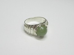 Vintage USSR sterling silver ring 925 star, nephritis, 8,2 gr, ring size 11,5.