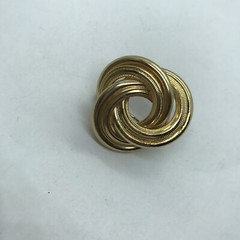 Vintage Brooch Lot 5 Piece Gold Tone Spiral Pins Love Knot Mod Geo Retro 3-D
