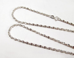 Vintage Providence Chain Co. USA Sterling Silver Tinsel Nugget Necklace 19.5″