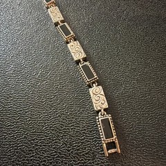 Silver Tone And Black Vintage Bracelet