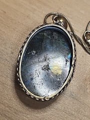 Vintage 925 Large Unk Stone Pendant On 20in Chain V323