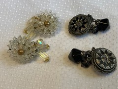 Vtg Clip-On Earring Lot Robert Rose Renoir Dalsheim Judy Lee Lisner Faux Gems