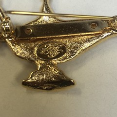 Vintage Kirk’s Folly Magic Aladdin Genie Lamp Crystal Brooch Moon Stars