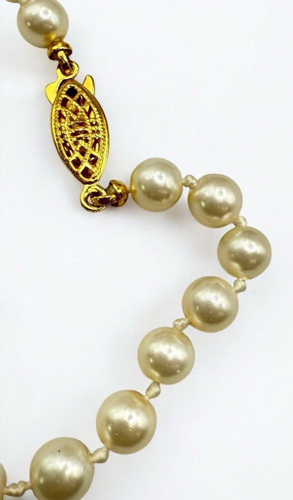 Vintage 6mm Faux Pearls Bracelet Individually Knotted 7”