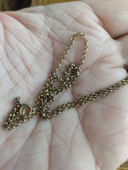antique Edwardian Gold Filled heart Shaped Pendant & 18 Inch Gold Filled Chain