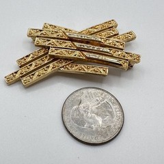 Vintage Monet Brooch Gold Tone Abstract Modernist Pin 1 in x 2.5 in Signed