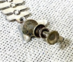 Taxco Silver Fish Dangle Earrings signed IP with Eagle Modernist Screw Back