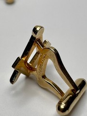 Vintage Anson Gold Tone Masonic Square Compasses Cufflinks Fraternal Mid Century