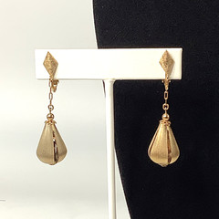 Teardrop Bolero Style Earrings VTG Clip On Dangle Drop 2.25″