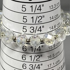 Vintage Aurora Borealis Crystal Glass Beaded Bracelet Stretch Faceted 6″