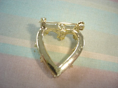 Vintage LOT of 6 HEART & ANGEL Pin Brooches-4 Heart, 2 Angels-Pearls Rhinestones
