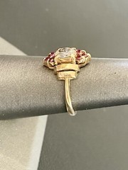 14k Yellow Gold Diamond And Ruby Ring (C33)